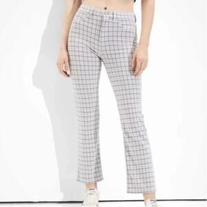American Eagle Outfitters 18 Skinny Kick Crop Pants Stretch Houndstooth Plaid
